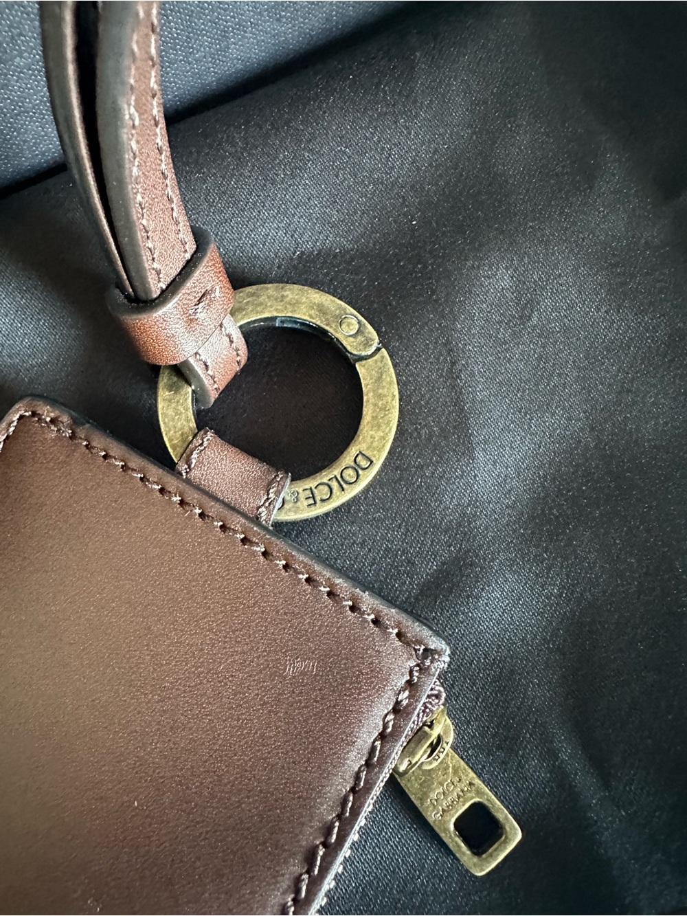 Dolce & Gabbana Brown Leather Wristlet with Gold Hardware - Picture 3 of 11